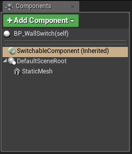 WallSwitch Actor blueprint with SwitchableComponent