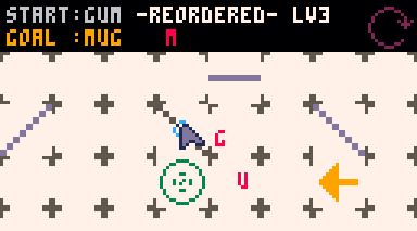 Thumbnail for PICO-8 game “REORDERED” for GGJ 2018